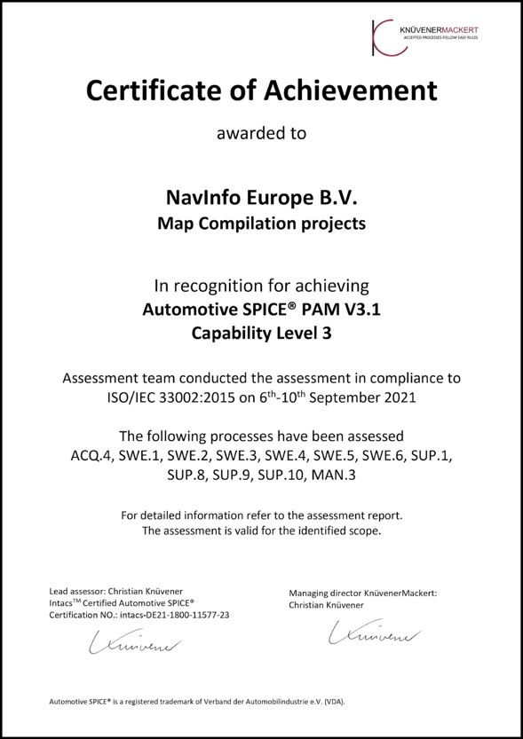 ������Եŷ��ͨ��Automotive SPICE 3����֤